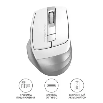 Мышь A4Tech Fstyler FB35C белый оптическая (2400dpi) беспроводная BT/Radio USB (6but)
