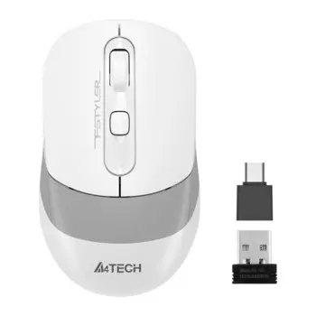 Мышь A4Tech Fstyler FG10CS Air белый/серый оптическая (2000dpi) silent беспроводная USB для 103385
