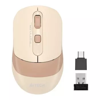 Мышь A4Tech Fstyler FG10CS Air бежевый/коричневый оптическая (2000dpi) silent беспроводная 1033858