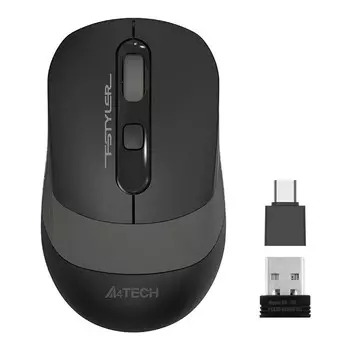 Мышь A4Tech Fstyler FG10CS Air черный/серый оптическая (2000dpi) silent беспроводная USB дл 103385