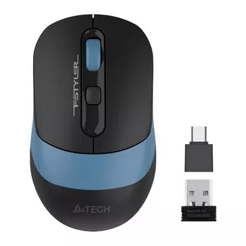 Мышь A4Tech Fstyler FG10CS Air черный/синий оптическая (2000dpi) silent беспроводная USB дл 103385