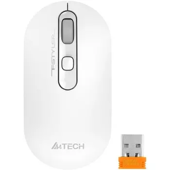 Мышь A4Tech Fstyler FG20S белый/серый оптическая (2000dpi) silent беспроводная USB для ноут 102939