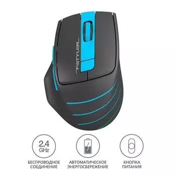 Мышь A4Tech Fstyler FG30 серый/синий оптическая (2000dpi) беспроводная USB (6but)