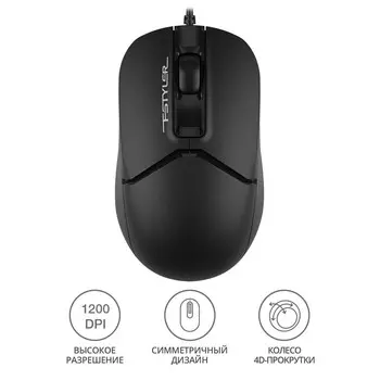 Мышь A4Tech Fstyler FM12 черный оптическая (1200dpi) USB (3but)