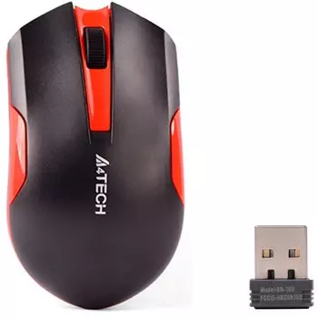 Мышь A4Tech G3-200N черный/красный оптическая (1200dpi) беспроводная USB (3but)