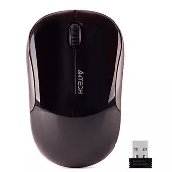 Мышь A4Tech G3-300N черный оптическая (1200dpi) беспроводная USB для ноутбука (3but)