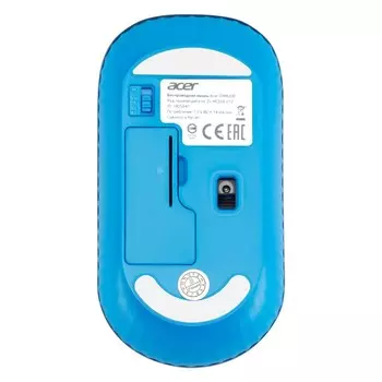 Мышь Acer OMR200 синий оптическая (1200dpi) беспроводная USB для ноутбука (2but)