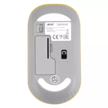 Мышь Acer OMR200 желтый оптическая (1200dpi) беспроводная USB для ноутбука (2but)