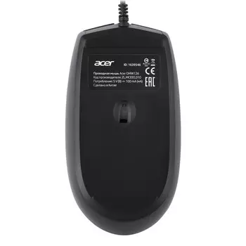 Мышь Acer OMW126 черный оптическая (1000dpi) USB (2but)