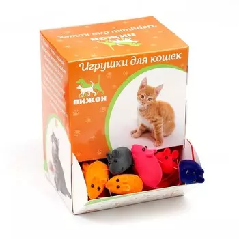 Мышь бархатная, 6 см, 50 шт., микс цветов