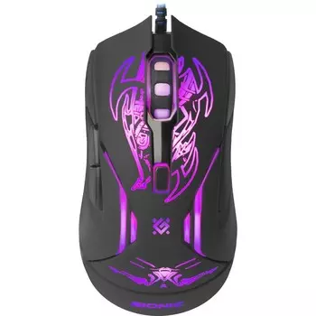 Мышь DEFENDER Bionic GM-250L, проводная, игровая, оптическая, 3200dpi, черная