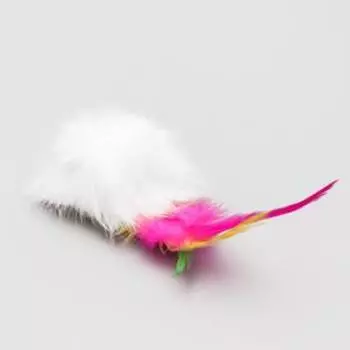 Мышь из натурального меха, 7.5 см, белая