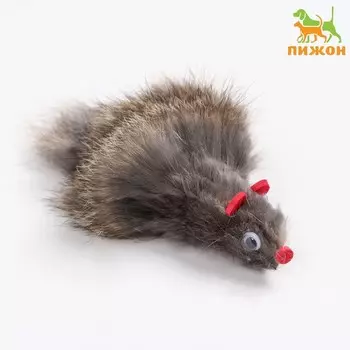 Мышь из натурального меха "Мышь меховая " 7,5 см, набор 3 шт, микс цветов