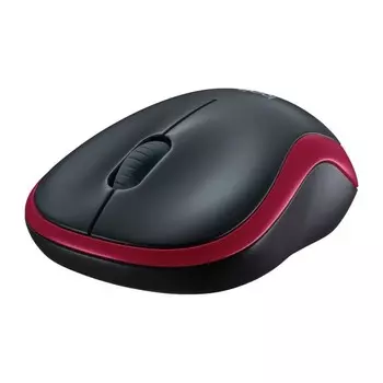 Мышь Logitech M185 черный/красный оптическая (1000dpi) беспроводная USB1.1 для ноутбука (2b 103386