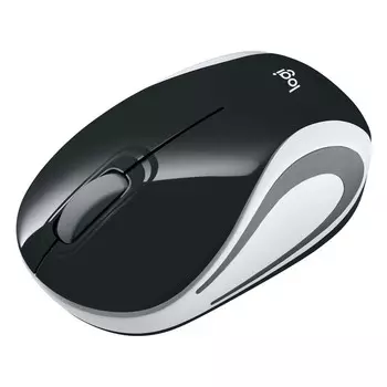 Мышь Logitech Mini M187 черный/белый/серый оптическая (1000dpi) беспроводная USB для ноутбу 103386