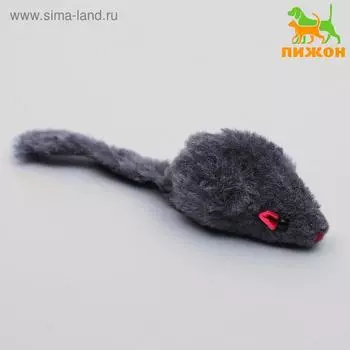 Мышь меховая однотонная 6.5 см, серая