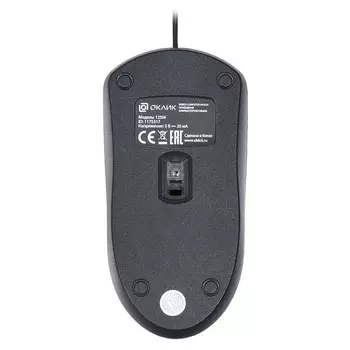 Мышь Оклик 125M черный оптическая (1200dpi) USB (3but)