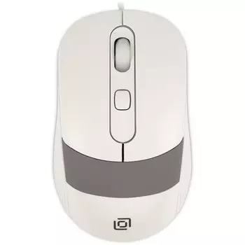Мышь Оклик 310M белый/серый оптическая (2400dpi) USB для ноутбука (3but)
