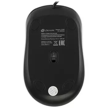 Мышь Оклик 310M черный/красный оптическая (2400dpi) USB для ноутбука (3but)