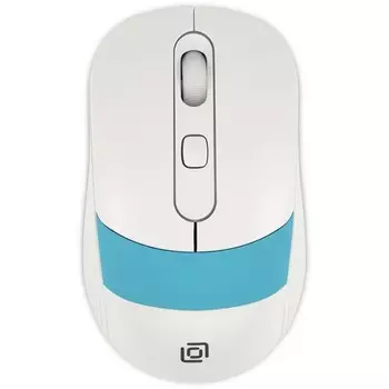 Мышь Оклик 310MW белый/синий оптическая (3200dpi) беспроводная USB для ноутбука (3but)