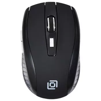 Мышь Оклик 455MW черный оптическая (1600dpi) беспроводная USB для ноутбука (5but)