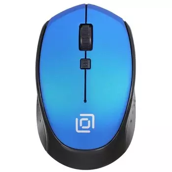 Мышь Оклик 488MW черный/синий оптическая (1600dpi) беспроводная USB для ноутбука (4but)