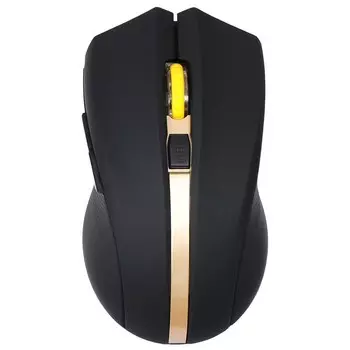 Мышь Оклик 495MW черный/золотистый оптическая (1600dpi) беспроводная USB для ноутбука (6but 102944