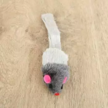 Мышь пушистая «Жемчужная», 6 см, серая/белая