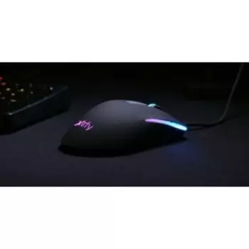 Мышь Xtrfy M1, игровая, проводная, подсветка RGB,7200 dpi, USB, чёрная