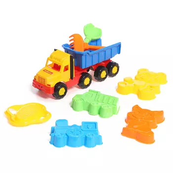 Набор игрушек для песочницы «Фаворит», 8 предметов: самосвал, ситечко, совок, грабельки, формочки