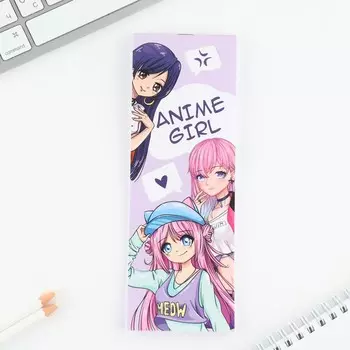 Подарочный набор, 2 карандаша и блокнот «Аниме девочка»