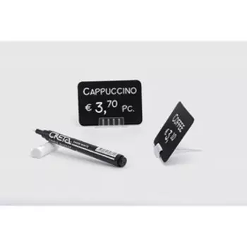 Набор 3 предмета: ценникодержатель, меловой ценник, маркер STAND STICK 1, цвет чёрный