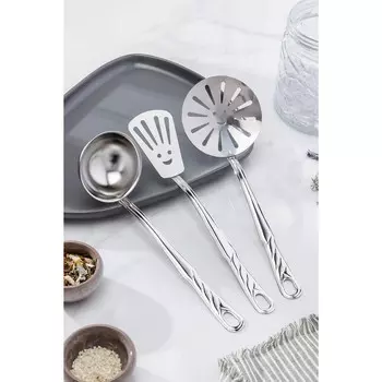 Набор 3 предмета: лопатка кулинарная, ложка-шумовка, ложка разливательная