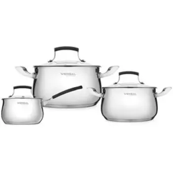Набор 6 предметов: кастрюля 3.6 л, 6.1 л, ковш 1.9 л , Vensal Nouvel accord