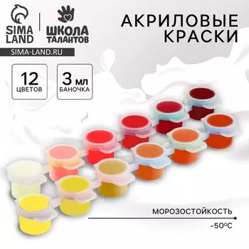 Набор акриловых красок «Огненное настроение», 12 цветов