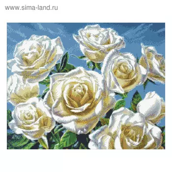 Набор алмазной вышивки «Белые розы»