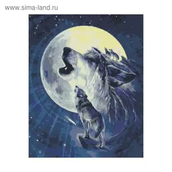 Набор алмазной вышивки «Лунные волки»
