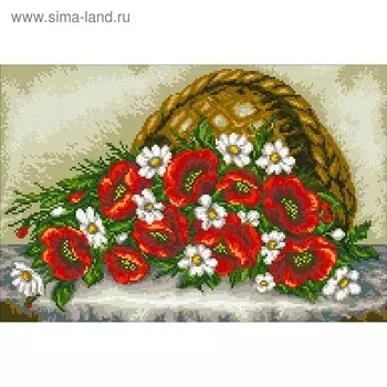 Набор алмазной вышивки «Маки и ромашки»