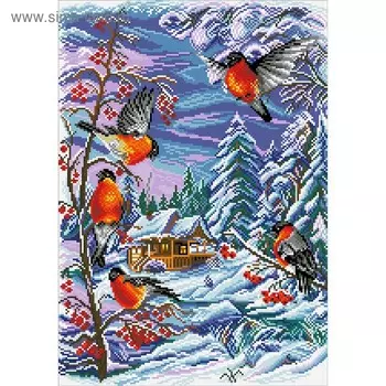 Набор алмазной мозаики «Снегири»