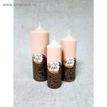 Набор ароматических свечей «АРОМА», кофейное зерно №1, 20 х 7 см, 17 х 6 см, 15 х 5 см