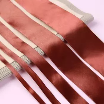 Набор атласных лент, 5 шт, размер лент: 6/10/20/40/50 мм × 23 ± 1 м, цвет коричневый