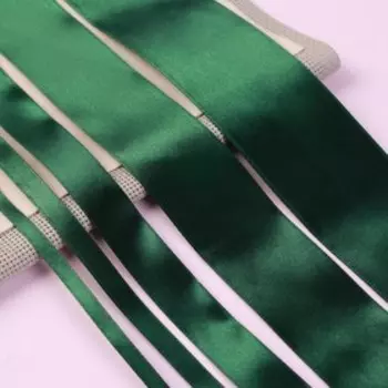 Набор атласных лент, 5 шт., 6/10/20/40/50 мм, 23±1 м, тёмно-зелёный