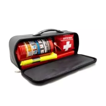 Набор автомобилиста EMERGENCY KIT 4 (сумка Аптечка по ТУ,ОП-2, Знак, перчатки)