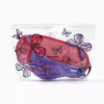 Набор «Бабочки», косметичка, маска для сна и расчёска