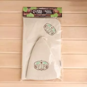 Набор банный: шапка и коврик "Новый год по-русски" в пакете