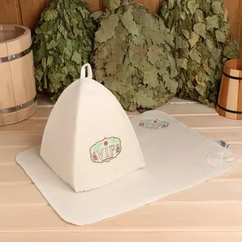 Набор банный: шапка и коврик "Новый год по-русски" в пакете