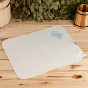 Набор банный: шапка и коврик "Русская баня" в пакете