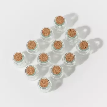 Набор баночек для специй с пробковой крышкой Доляна «Парфе», 70 мл, 4.58 см, 12 шт., стекло