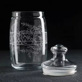 Набор банок для сыпучих продуктов «Ассоль», 1,1 л, с гравировкой, 2 шт