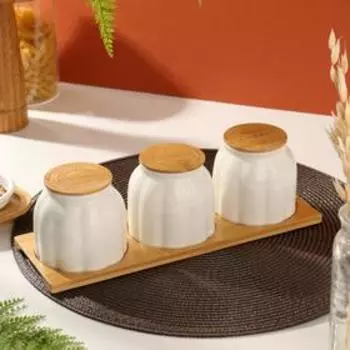 Набор банок для хранения «Соль, сахар, перец», 270 мл, 3 шт